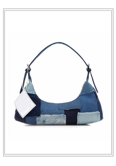 Trendy Patchwork Canvas Underarm Bag Retro Women's Clutch Bag Designer Handbag Luxury Shoulder Bags For Women Bolsa De Hombro