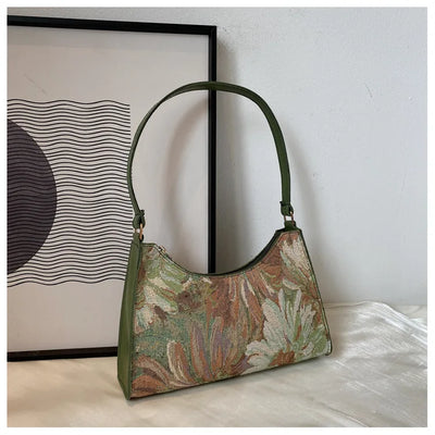 Women's Underarm Bags Autumn 2022 Trendy New Oil Painting Shoulder Bag Cute Simple Handbags And Purses Female Travel Small Totes