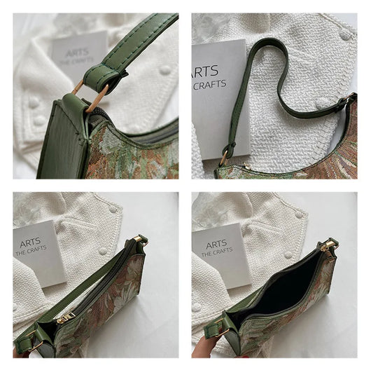 Women's Underarm Bags Autumn 2022 Trendy New Oil Painting Shoulder Bag Cute Simple Handbags And Purses Female Travel Small Totes