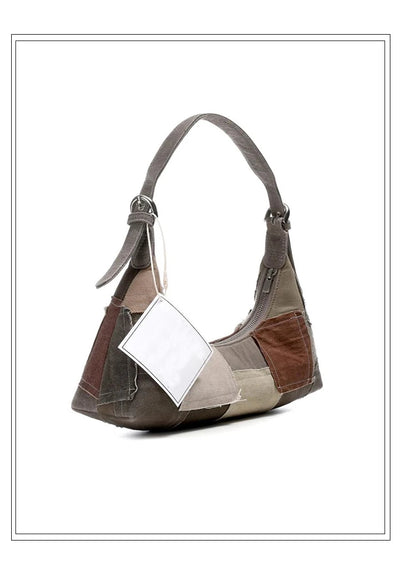 Trendy Patchwork Canvas Underarm Bag Retro Women's Clutch Bag Designer Handbag Luxury Shoulder Bags For Women Bolsa De Hombro
