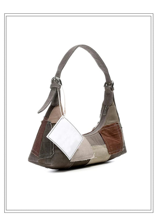 Trendy Patchwork Canvas Underarm Bag Retro Women's Clutch Bag Designer Handbag Luxury Shoulder Bags For Women Bolsa De Hombro