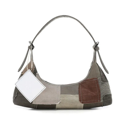Trendy Patchwork Canvas Underarm Bag Retro Women's Clutch Bag Designer Handbag Luxury Shoulder Bags For Women Bolsa De Hombro
