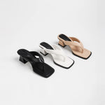 Amelie Square-Toe Heeled Sandals