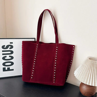 Faux Suede Solid Color High Quality Fashionable Versatile Handbag 2026 Women's Product Hot Selling Large Capacity Shoulder Bag