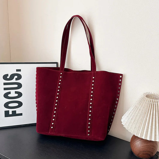 Faux Suede Solid Color High Quality Fashionable Versatile Handbag 2026 Women's Product Hot Selling Large Capacity Shoulder Bag