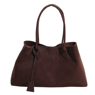 Faux Suede Solid Color High Quality Fashionable Versatile Handbag 2026 Women's Product Hot Selling Large Capacity Shoulder Bag