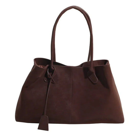 Faux Suede Solid Color High Quality Fashionable Versatile Handbag 2026 Women's Product Hot Selling Large Capacity Shoulder Bag