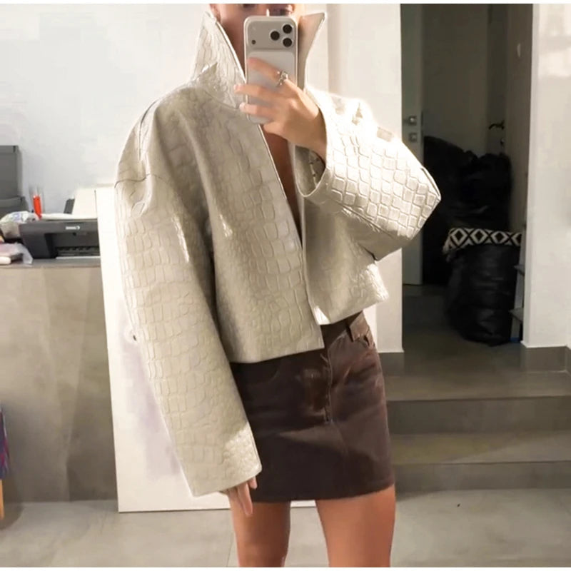 Sienna Croc-Embossed Jacket