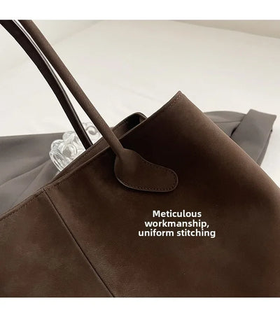 Faux Suede Solid Color High Quality Fashionable Versatile Handbag 2026 Women's Product Hot Selling Large Capacity Shoulder Bag