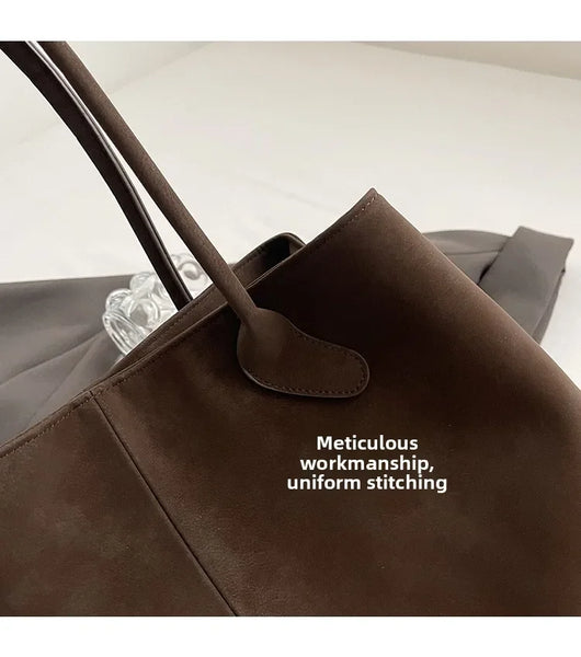 Faux Suede Solid Color High Quality Fashionable Versatile Handbag 2026 Women's Product Hot Selling Large Capacity Shoulder Bag