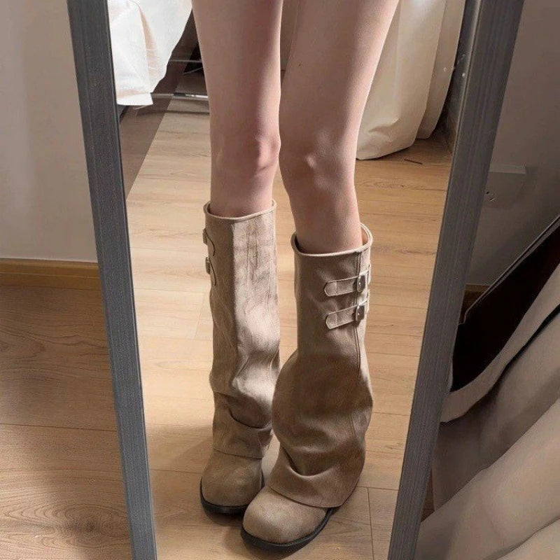Elodie Buckle Moto Boots