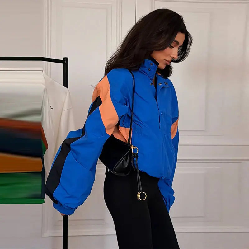 Colorblock Cropped Windbreaker