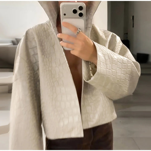 Sienna Croc-Embossed Jacket