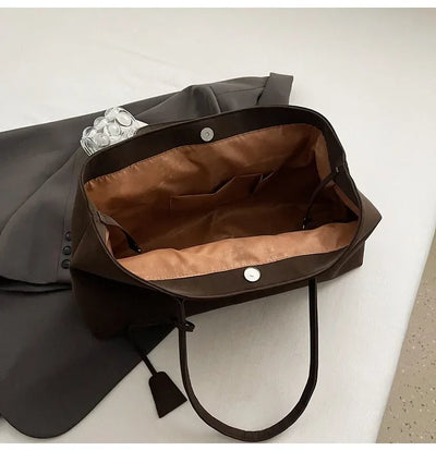 Faux Suede Solid Color High Quality Fashionable Versatile Handbag 2026 Women's Product Hot Selling Large Capacity Shoulder Bag