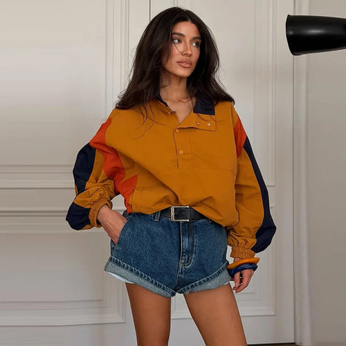 Colorblock Cropped Windbreaker