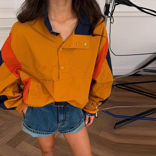 Colorblock Cropped Windbreaker