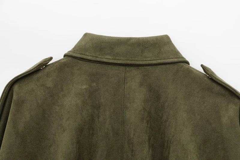 Romy Faux Suede Bomber Jacket