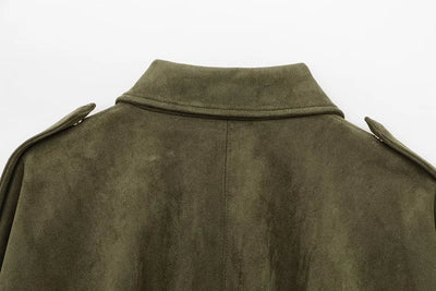 MUJER Faux Suede Bomber Jackets for Women Zip Oversized Jacket Woman Outerwears Padded Varsity Jackets Streetwear Women's Coats