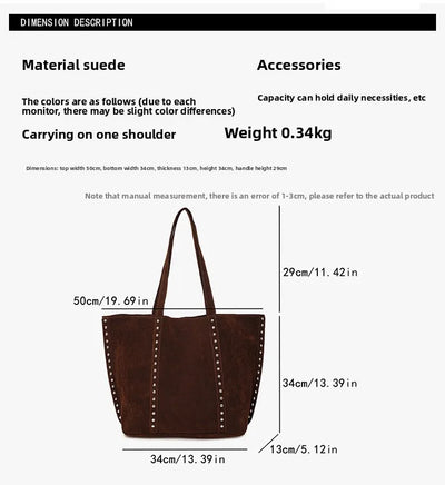 Faux Suede Solid Color High Quality Fashionable Versatile Handbag 2026 Women's Product Hot Selling Large Capacity Shoulder Bag