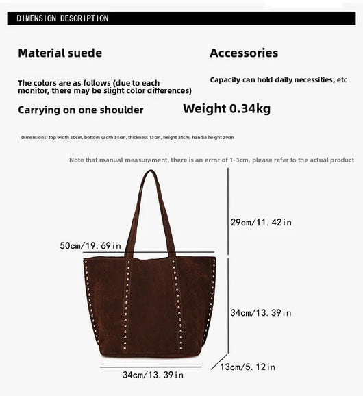 Faux Suede Solid Color High Quality Fashionable Versatile Handbag 2026 Women's Product Hot Selling Large Capacity Shoulder Bag
