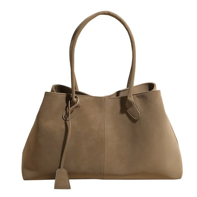 Faux Suede Solid Color High Quality Fashionable Versatile Handbag 2026 Women's Product Hot Selling Large Capacity Shoulder Bag