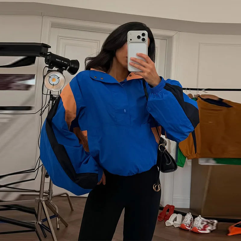 Colorblock Cropped Windbreaker