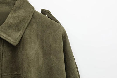MUJER Faux Suede Bomber Jackets for Women Zip Oversized Jacket Woman Outerwears Padded Varsity Jackets Streetwear Women's Coats