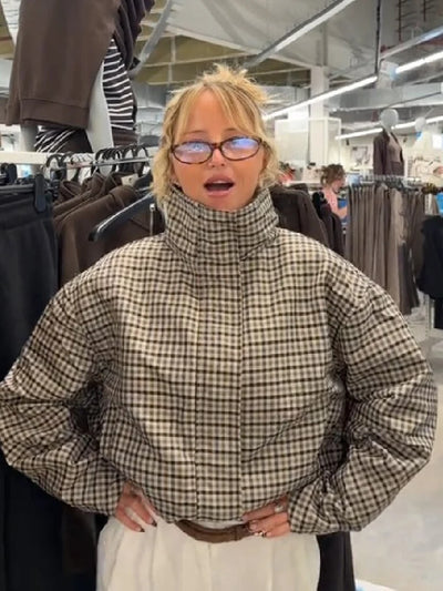 Vintage Plaid Zip Up Jacket