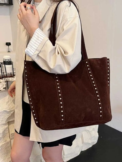 Faux Suede Solid Color High Quality Fashionable Versatile Handbag 2026 Women's Product Hot Selling Large Capacity Shoulder Bag