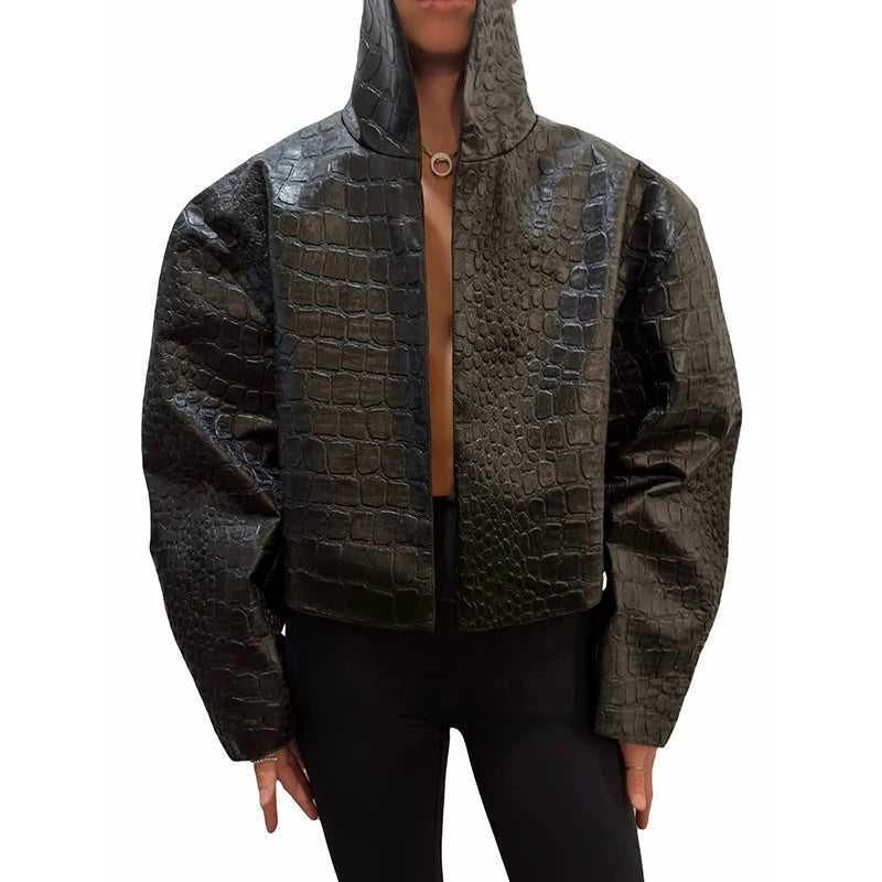 Sienna Croc-Embossed Jacket