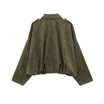 Romy Faux Suede Bomber Jacket