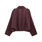 Romy Faux Suede Bomber Jacket