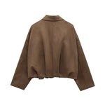 Romy Faux Suede Bomber Jacket