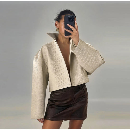 Sienna Croc-Embossed Jacket