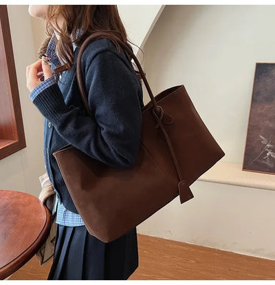 Faux Suede Solid Color High Quality Fashionable Versatile Handbag 2026 Women's Product Hot Selling Large Capacity Shoulder Bag