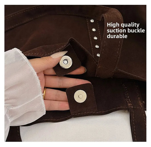 Faux Suede Solid Color High Quality Fashionable Versatile Handbag 2026 Women's Product Hot Selling Large Capacity Shoulder Bag