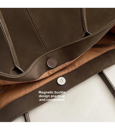 Faux Suede Solid Color High Quality Fashionable Versatile Handbag 2026 Women's Product Hot Selling Large Capacity Shoulder Bag