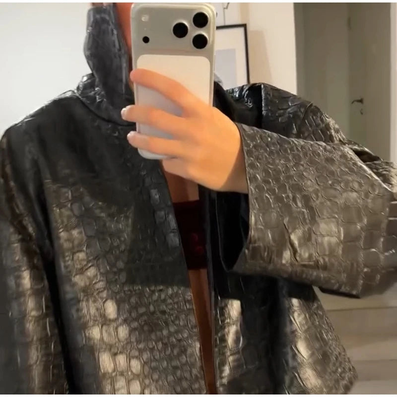 Sienna Croc-Embossed Jacket