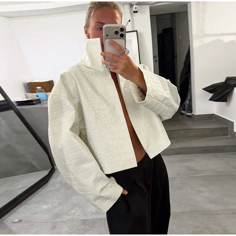 Sienna Croc-Embossed Jacket