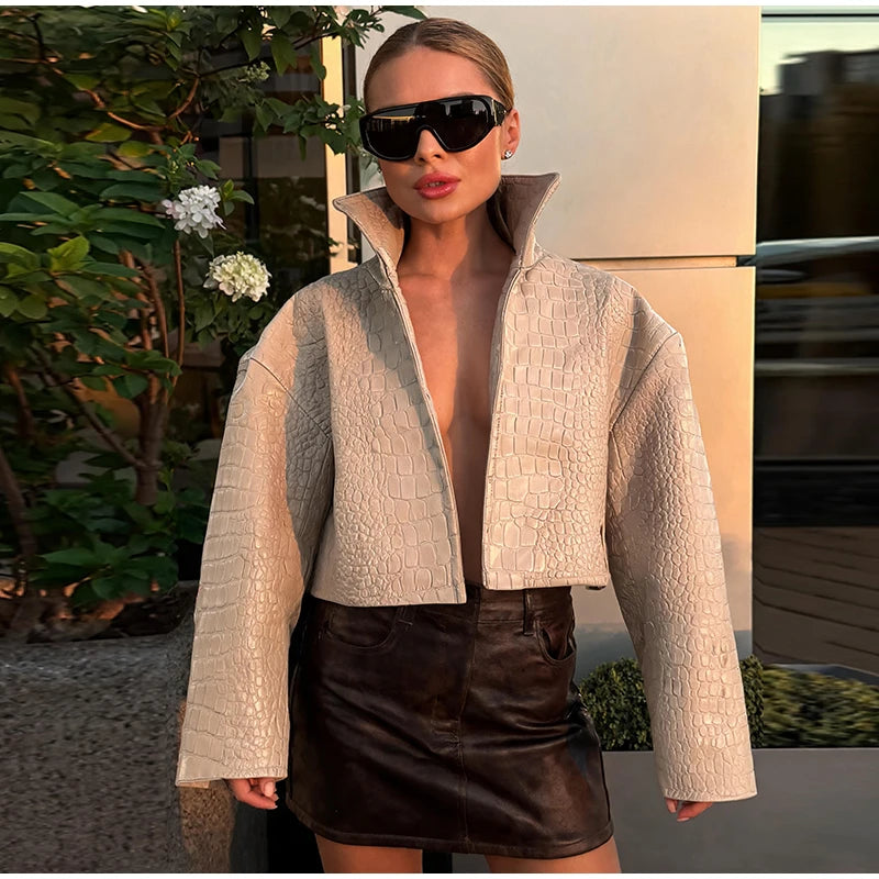 Sienna Croc-Embossed Jacket