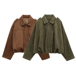 Romy Faux Suede Bomber Jacket