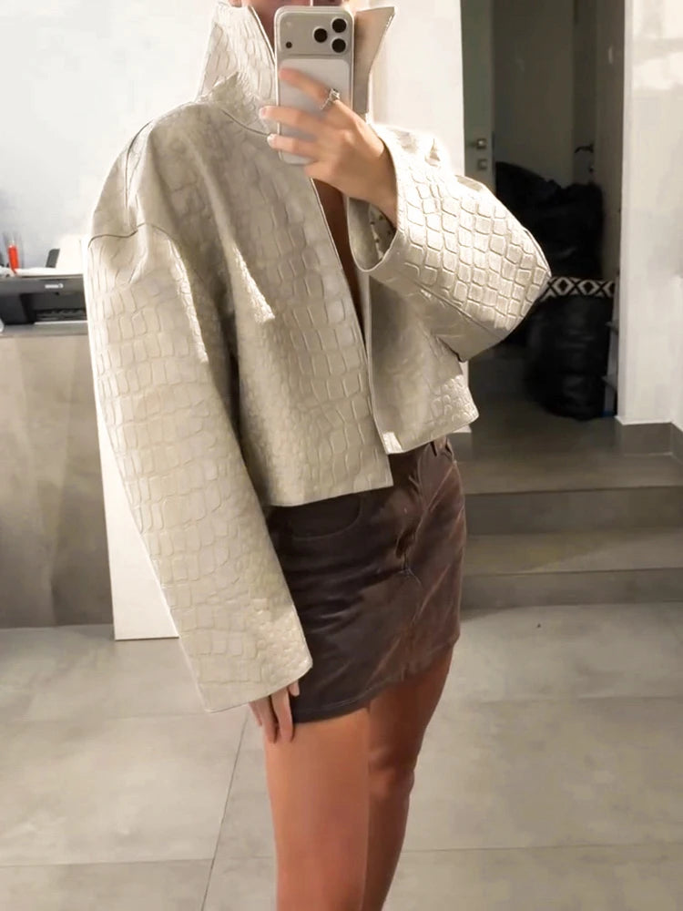 Sienna Croc-Embossed Jacket