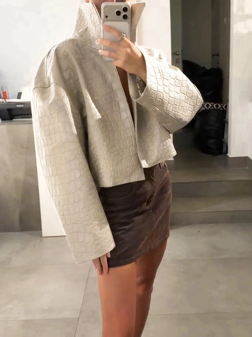 Sienna Croc-Embossed Jacket