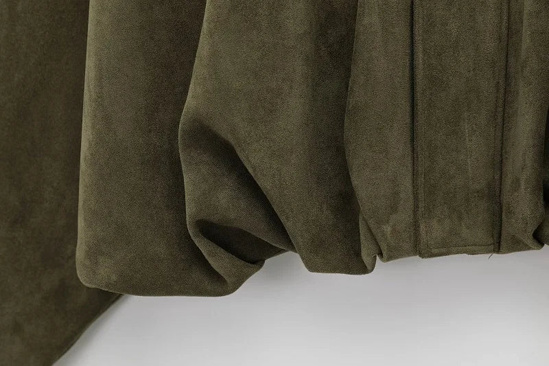 Romy Faux Suede Bomber Jacket