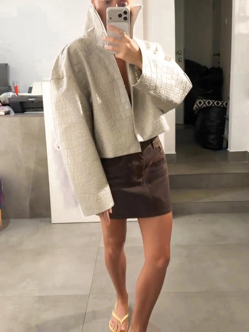 Sienna Croc-Embossed Jacket