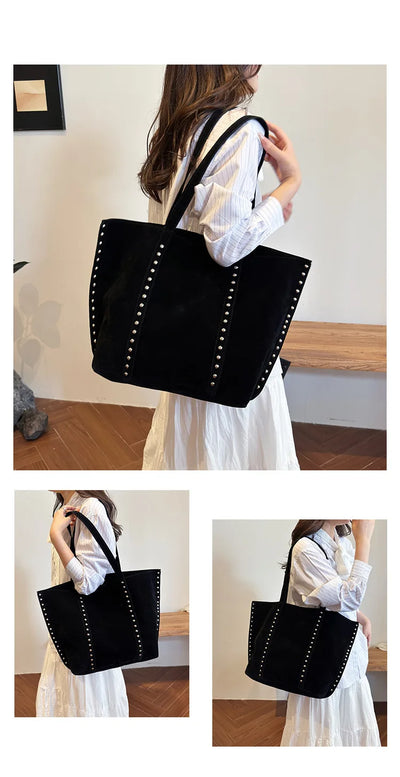 Faux Suede Solid Color High Quality Fashionable Versatile Handbag 2026 Women's Product Hot Selling Large Capacity Shoulder Bag
