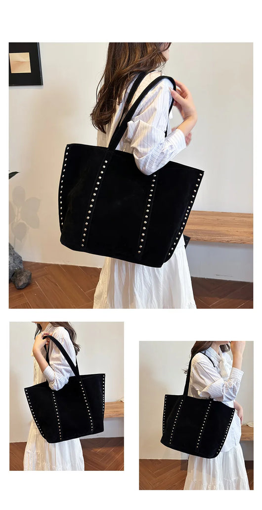 Faux Suede Solid Color High Quality Fashionable Versatile Handbag 2026 Women's Product Hot Selling Large Capacity Shoulder Bag