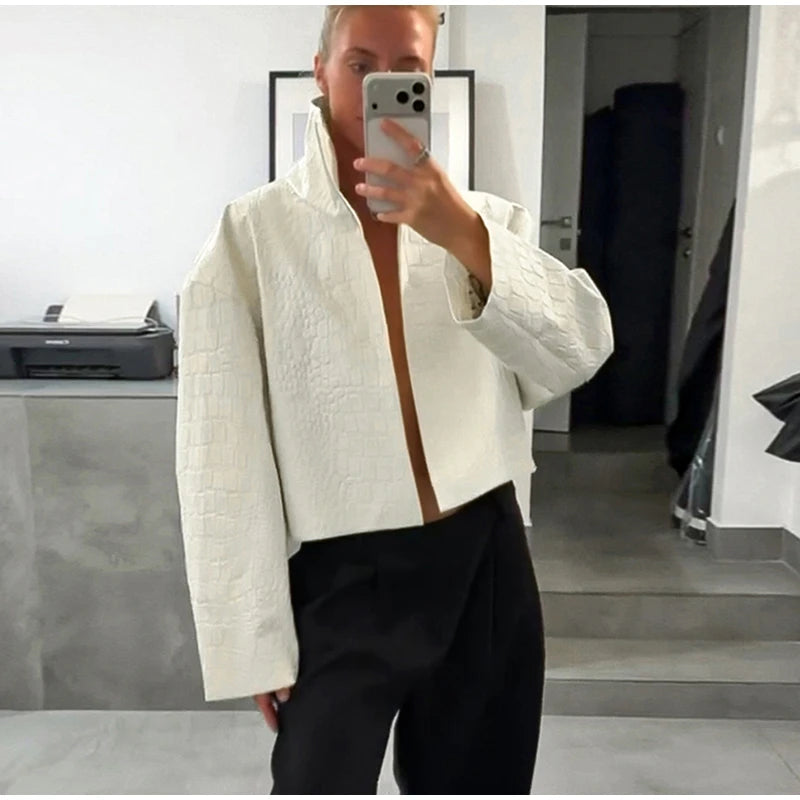 Sienna Croc-Embossed Jacket