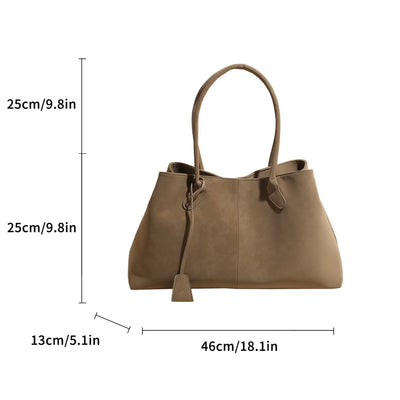 Faux Suede Solid Color High Quality Fashionable Versatile Handbag 2026 Women's Product Hot Selling Large Capacity Shoulder Bag
