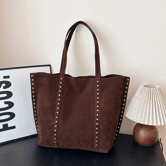 Faux Suede Solid Color High Quality Fashionable Versatile Handbag 2026 Women's Product Hot Selling Large Capacity Shoulder Bag